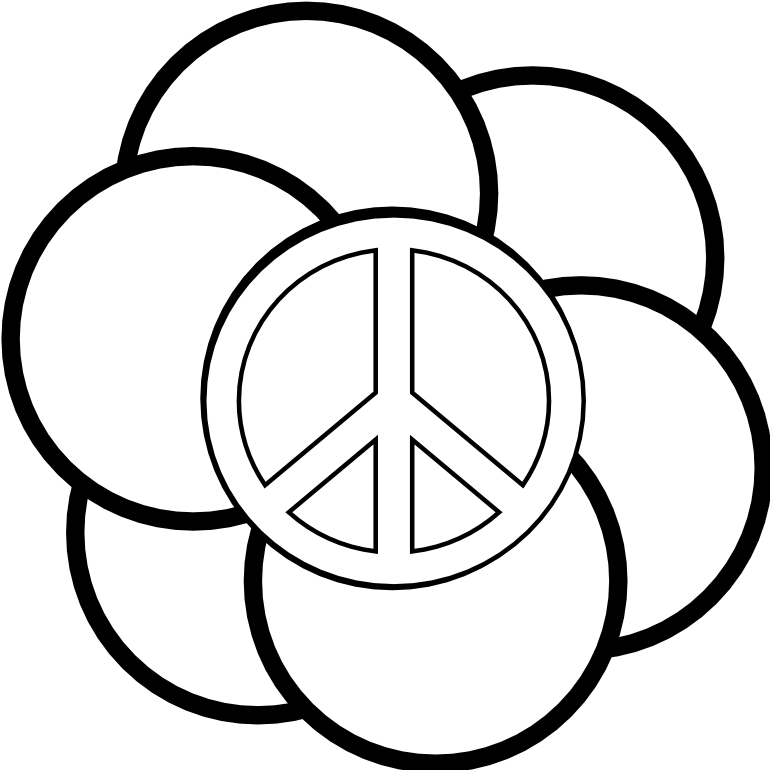 Peace Symbol Floral Design PNG image