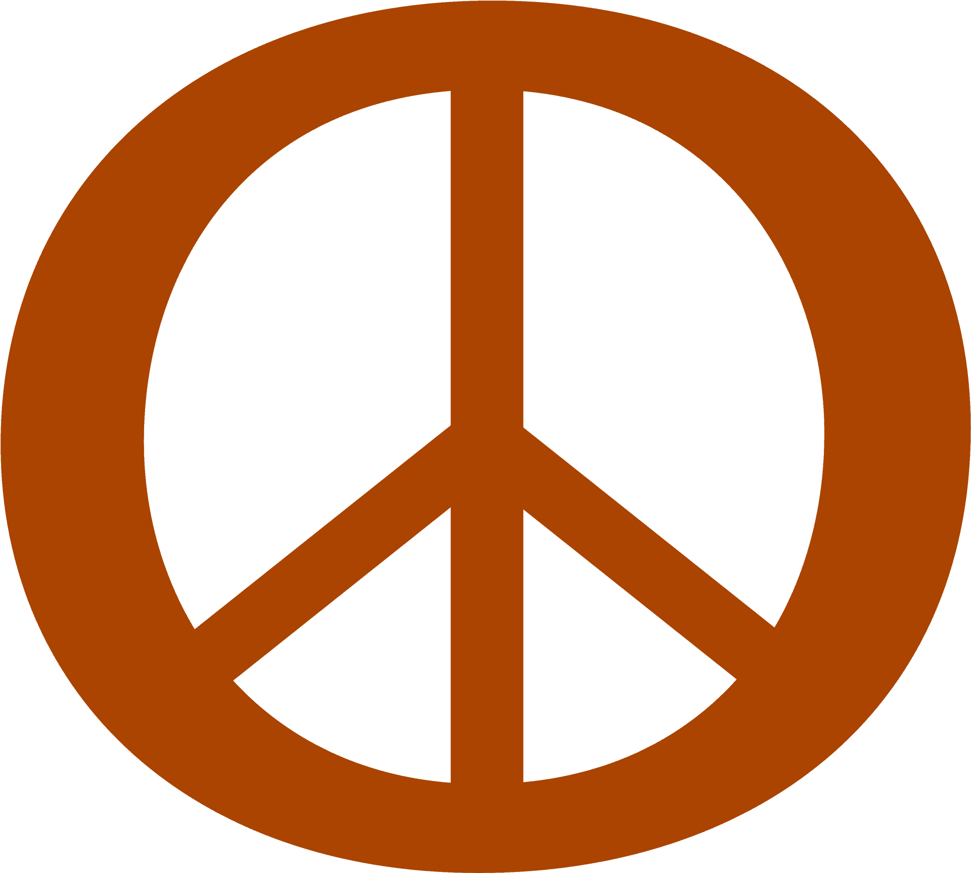 Peace Symbol Orangeon Blue Background PNG image
