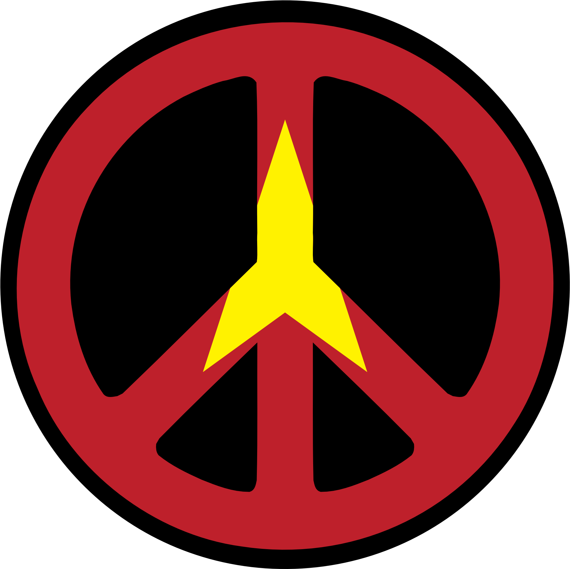 Peace Symbol Redand Yellow PNG image