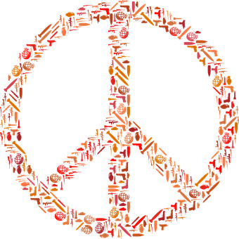 Peace Symbol Weapons Design PNG image