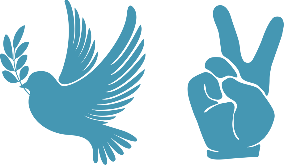 Peace Symbols Doveand Victory Hand PNG image