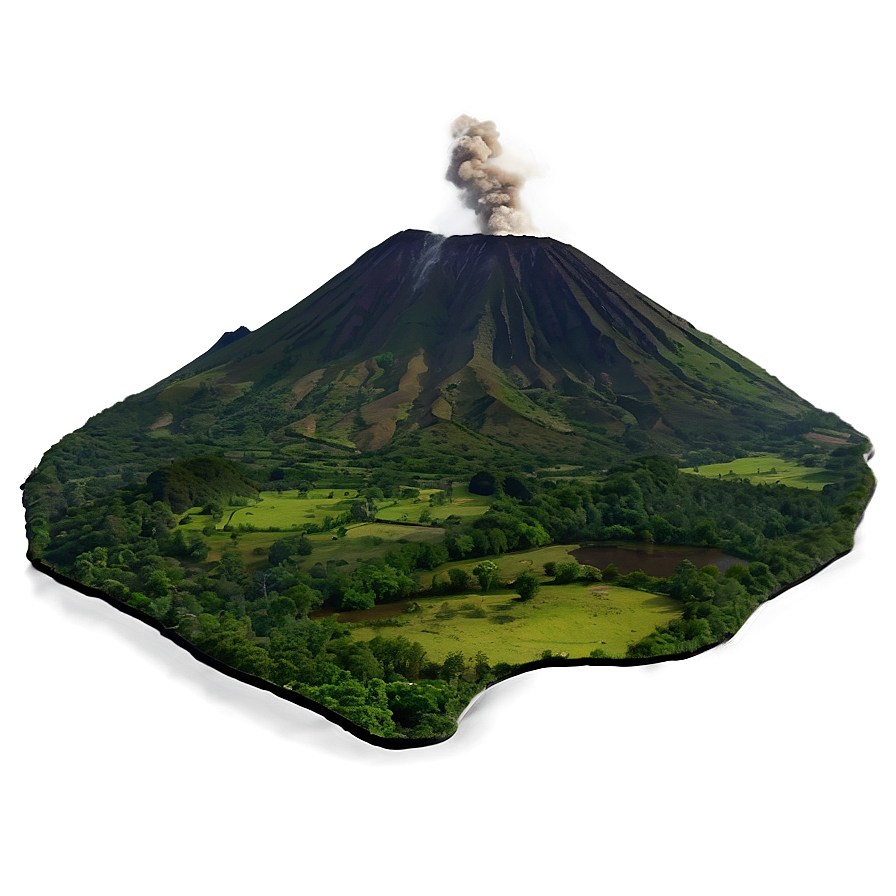Peaceful Volcano Valley Png Jis PNG image