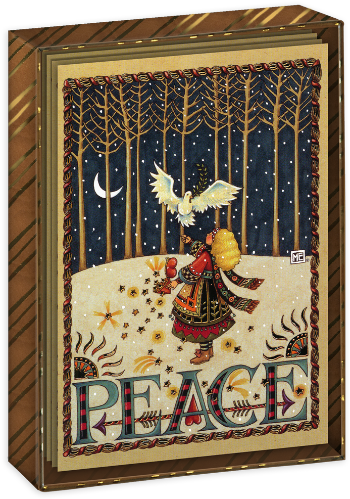 Peaceful Winter Night Angeland Dove PNG image