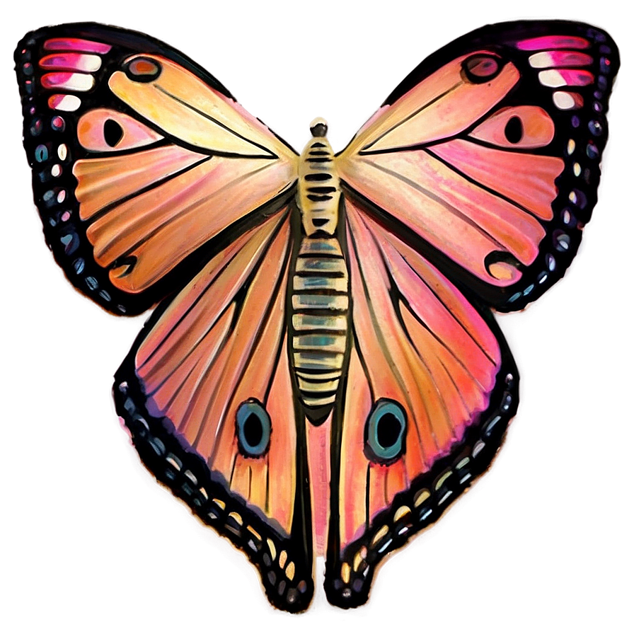 Peach Butterfly Wing Png 05242024 PNG image