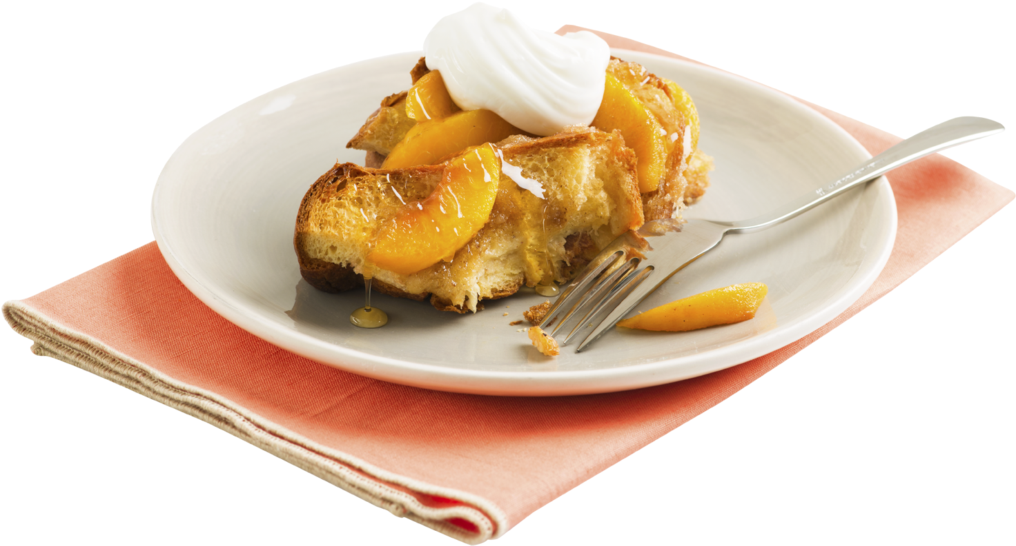 Peach French Toast Dessert Plate PNG image