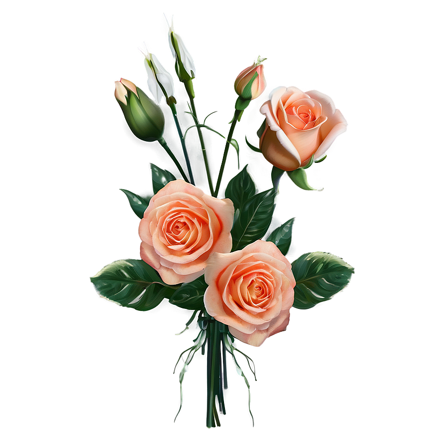 Peach Roses Bouquet Png Viu93 PNG image