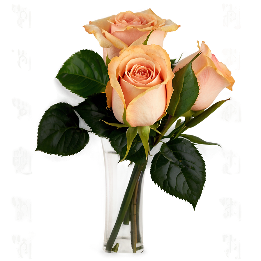 Peach Roses Bouquet Png Yhk43 PNG image