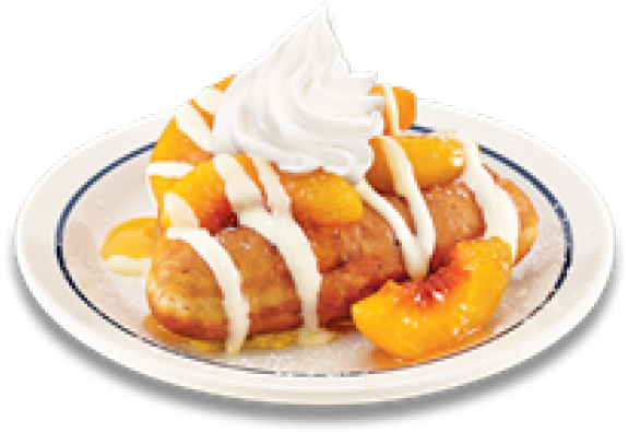 Peachesand Cream French Toast Dessert PNG image