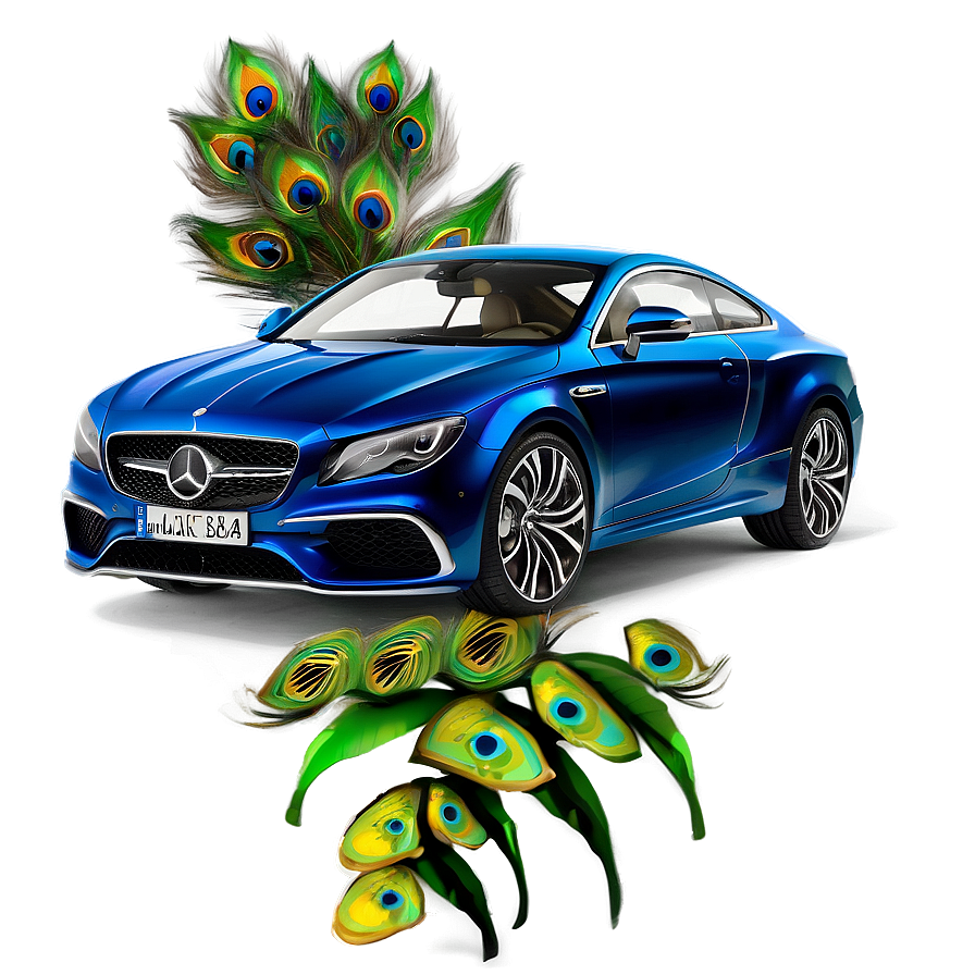 Peacock Blue Car Arrangement Png Hur PNG image