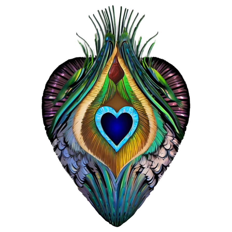 Peacock Blue Heart Emoji Png 06272024 PNG image