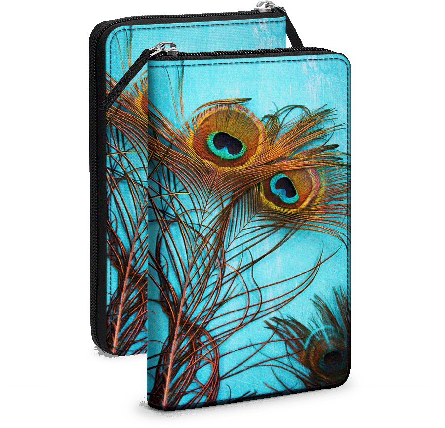 Peacock Feather Pattern Wallets PNG image