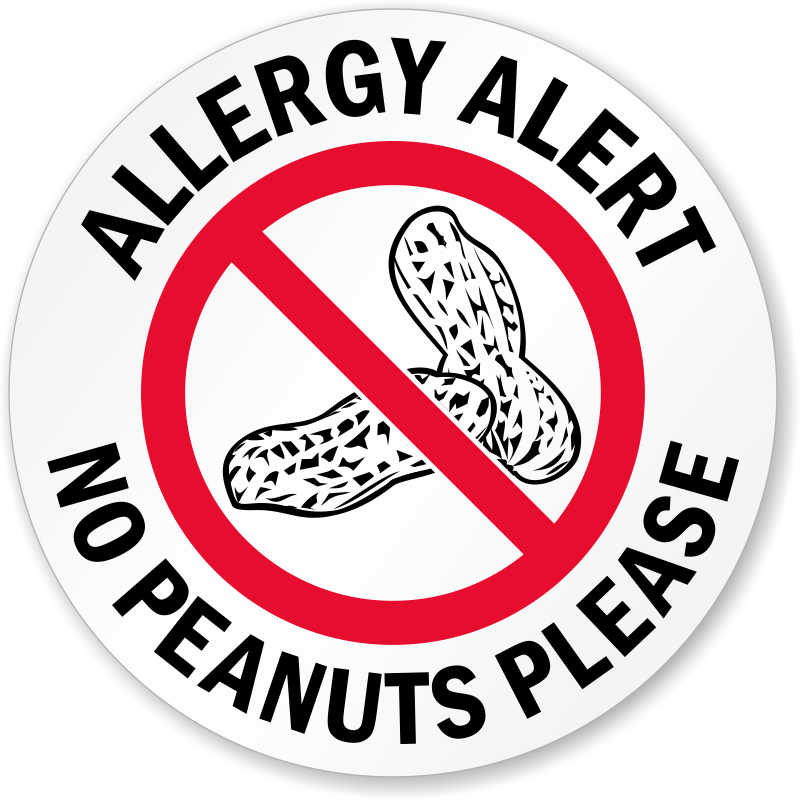 Peanut Allergy Alert Sign PNG image