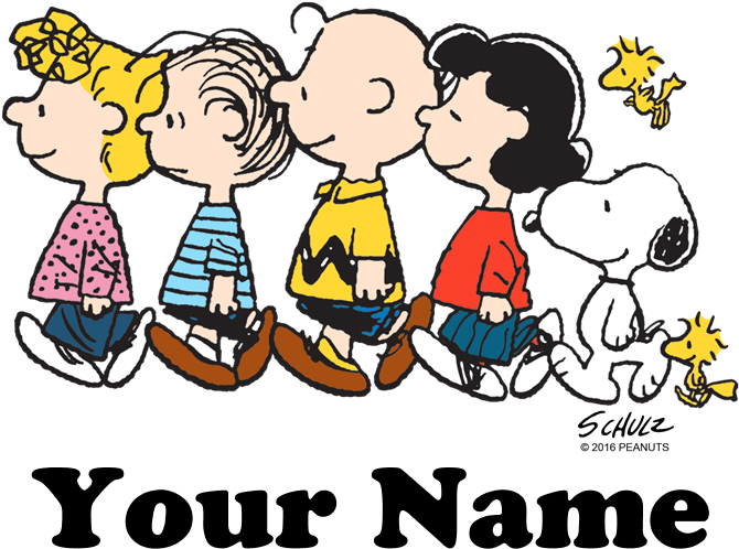 Peanuts Gang Personalized Walk PNG image