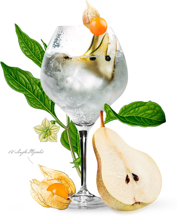 Pear Cocktail Artistic Composition PNG image
