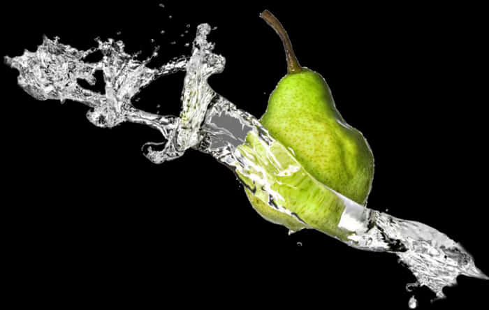 Pear Water Splash Dynamic Capture PNG image