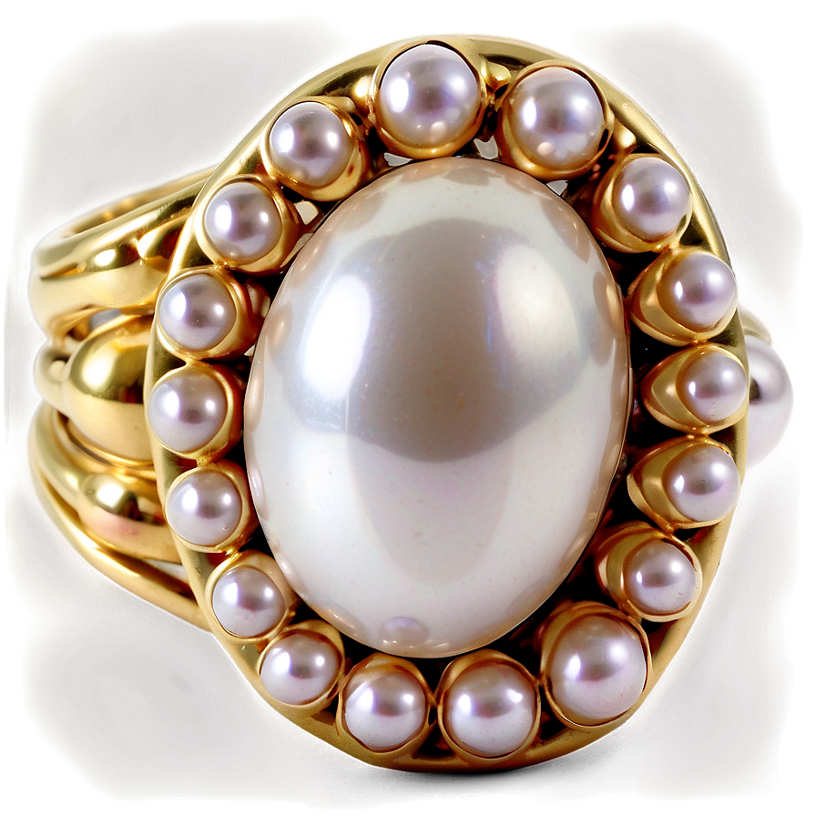 Pearl Accent Rings Png 3 PNG image