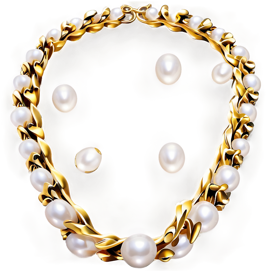 Pearl Gold Necklace Png Ihl49 PNG image