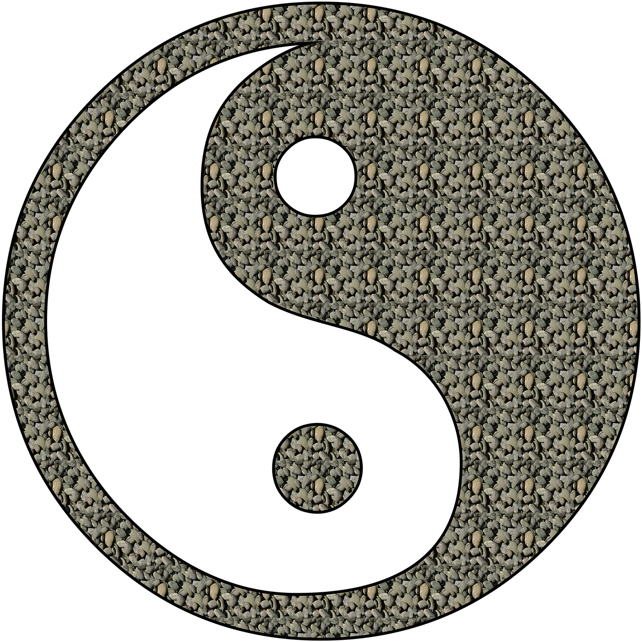 Pebble Texture Yin Yang Symbol PNG image