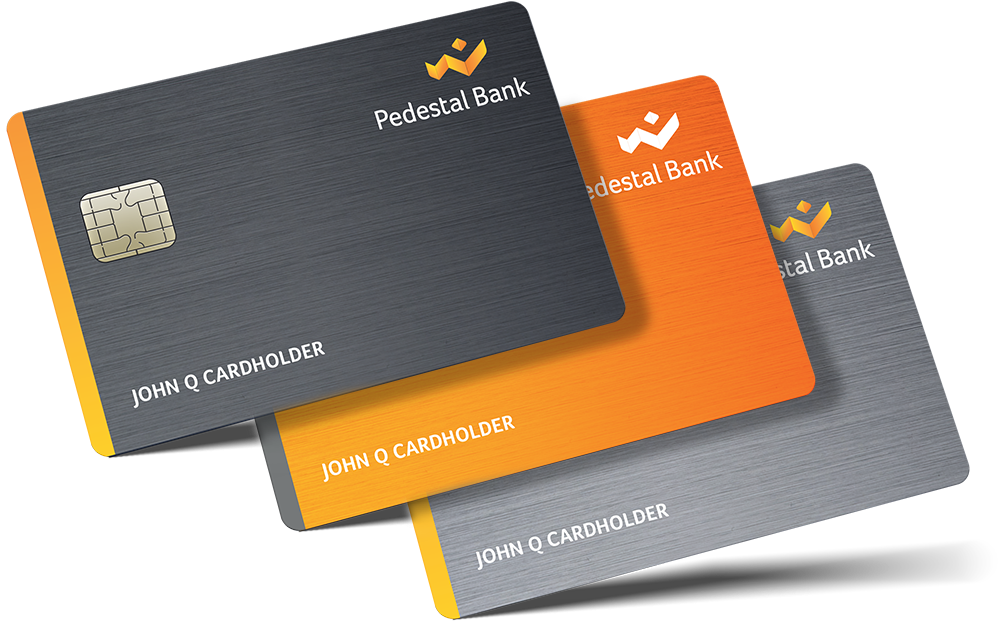 Pedestal Bank Debit Cards Stacked PNG image