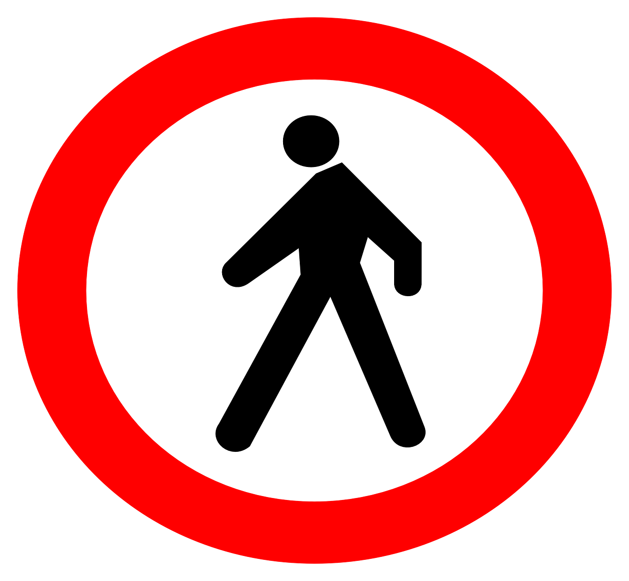 Pedestrian Access Prohibited Sign PNG image