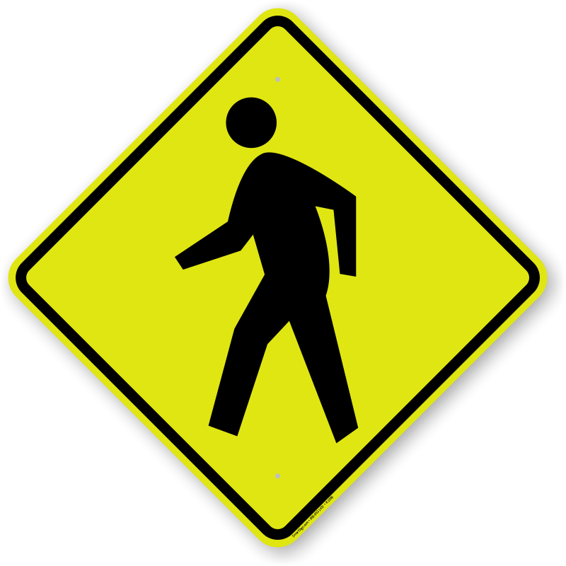 Pedestrian Crossing Sign PNG image