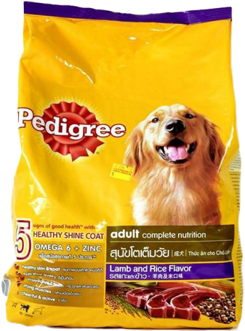 Pedigree Dog Food Lamb Rice Flavor Package PNG image