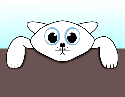 Peeking Cartoon Cat Illustration PNG image