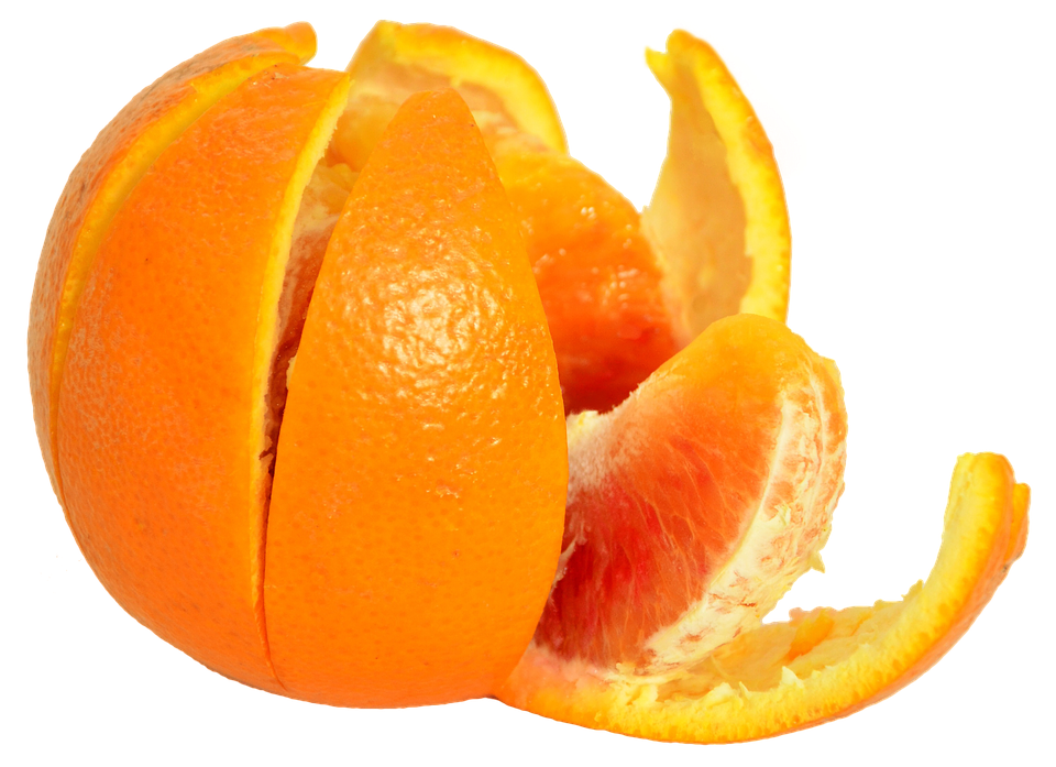 Peeled Orange Isolated Background PNG image