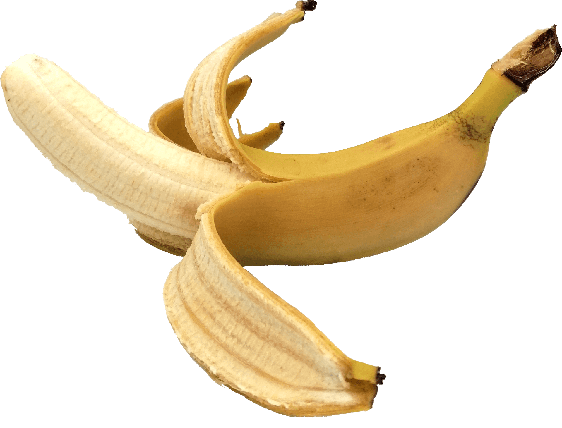 Peeling Yellow Banana Transparent Background PNG image