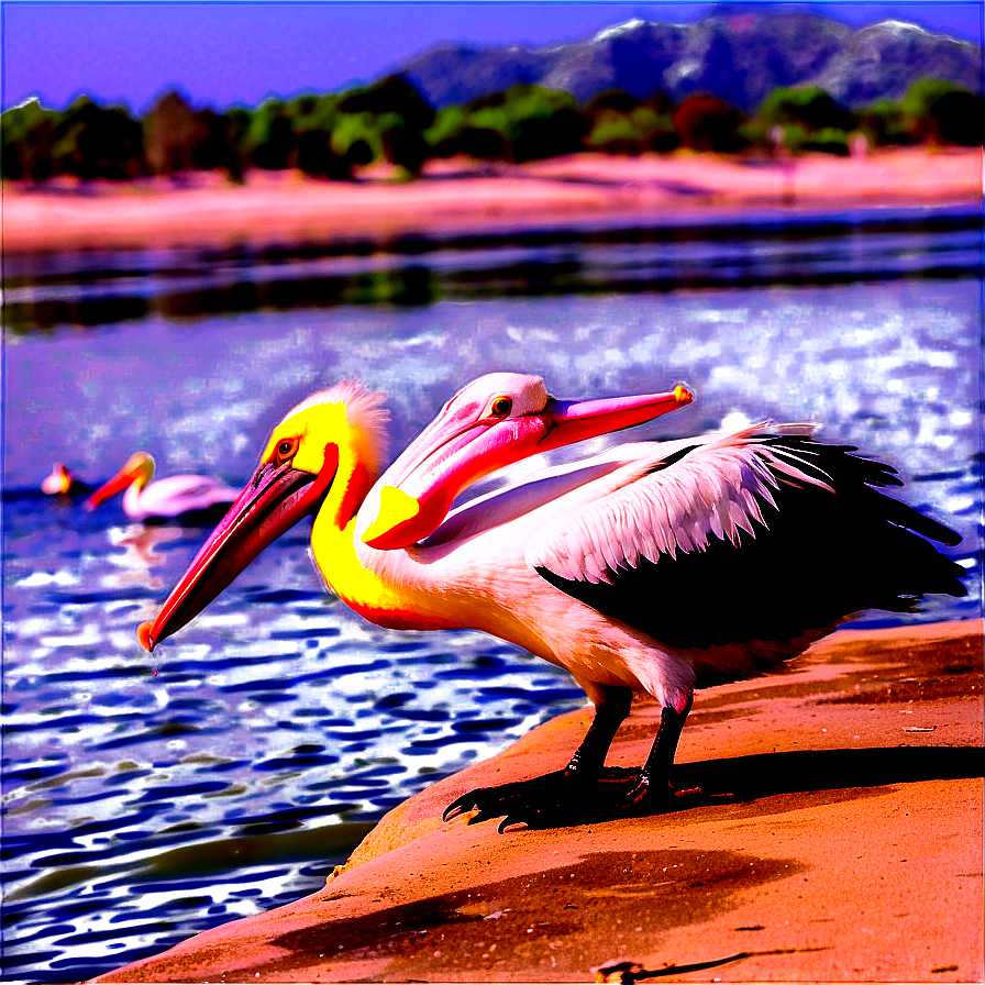 Pelican Feeding Time Png 06242024 PNG image