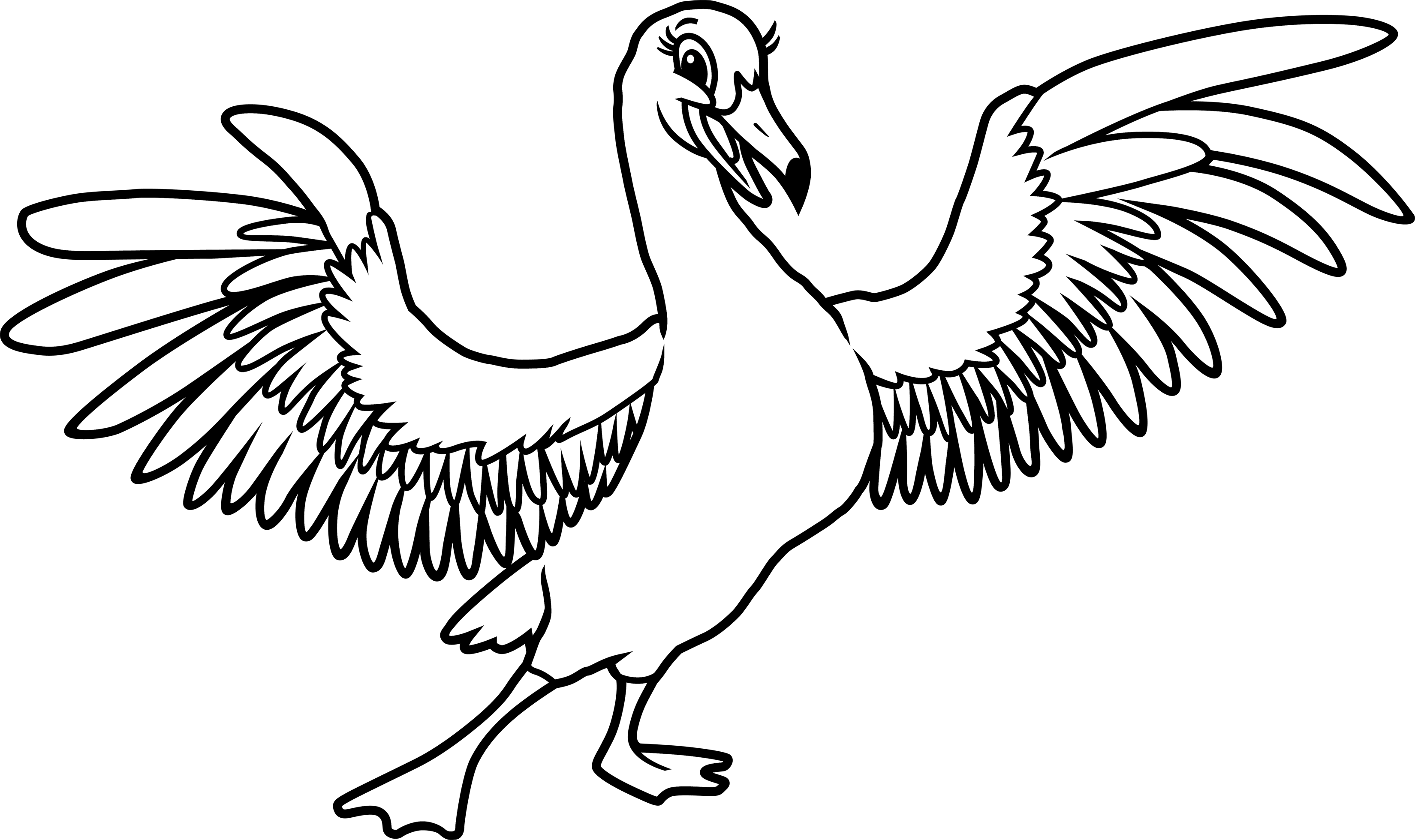 Pelican Spread Wings Illustration PNG image