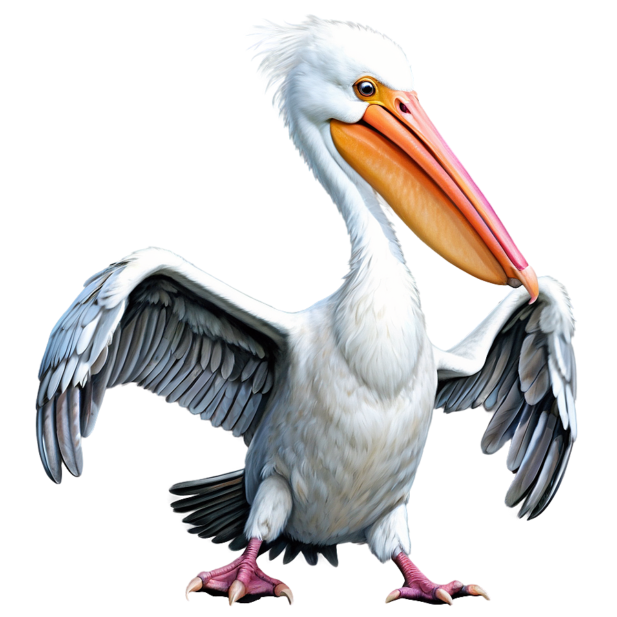 Pelican With Spread Wings Png Qqx PNG image