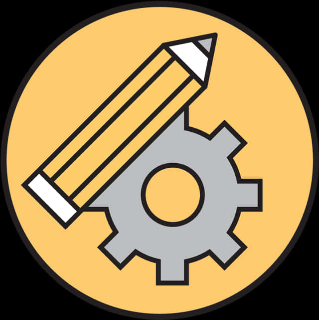 Pencil Gear Icon PNG image