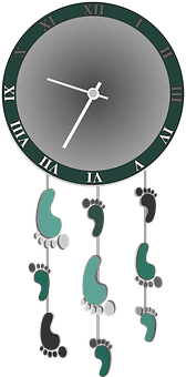 Pendulum Clock Footsteps PNG image