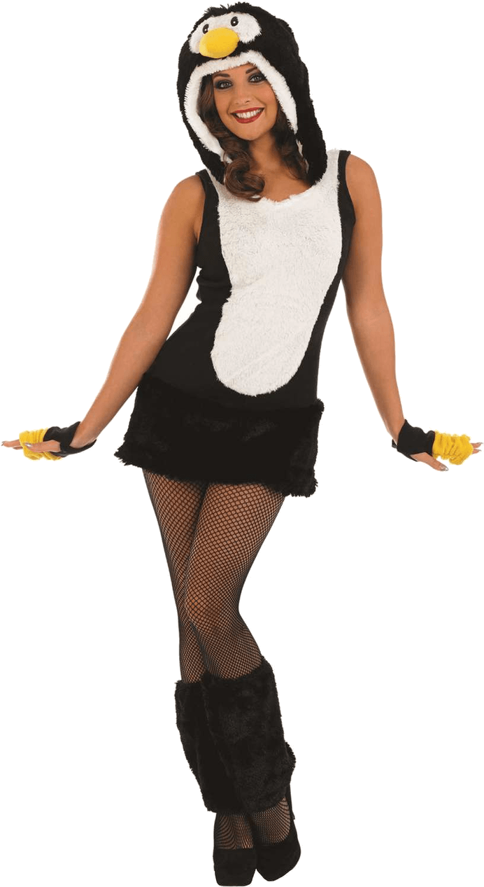 Penguin Costume Woman Posing PNG image