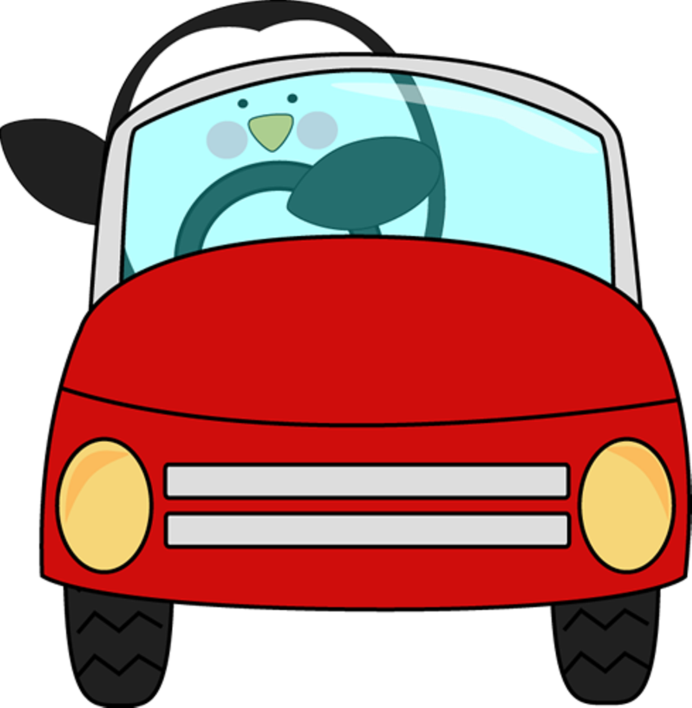 Penguin Driving Cartoon Car PNG image