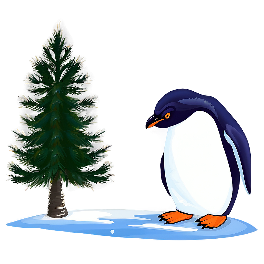 Penguin Winter Scene Png 05062024 PNG image