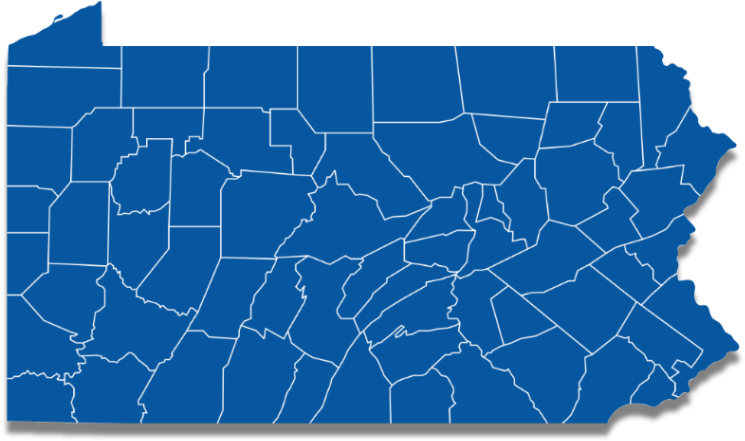 Pennsylvania Counties Map PNG image