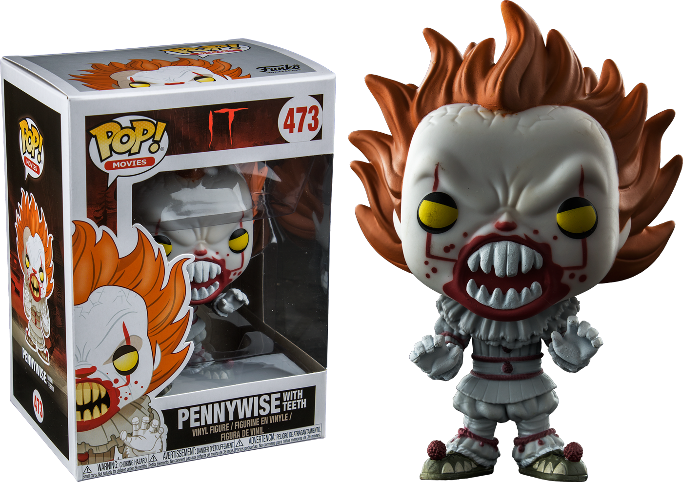 Pennywise Funko Pop Figure With Teeth473 PNG image