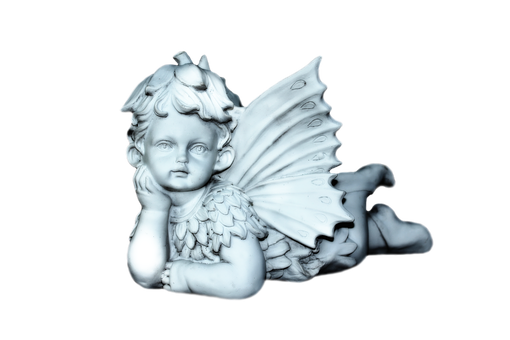 Pensive Angel Figurine PNG image