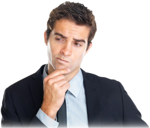 Pensive Businessman Thinking PNG image