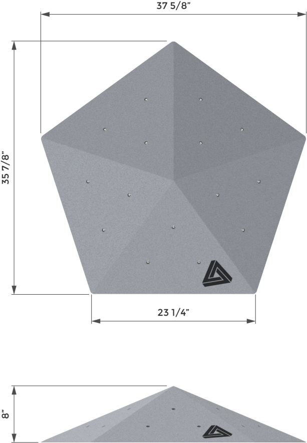 Pentagon Dimensional Drawing PNG image