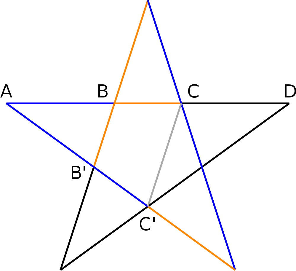 Pentagram Golden Ratio Diagram PNG image