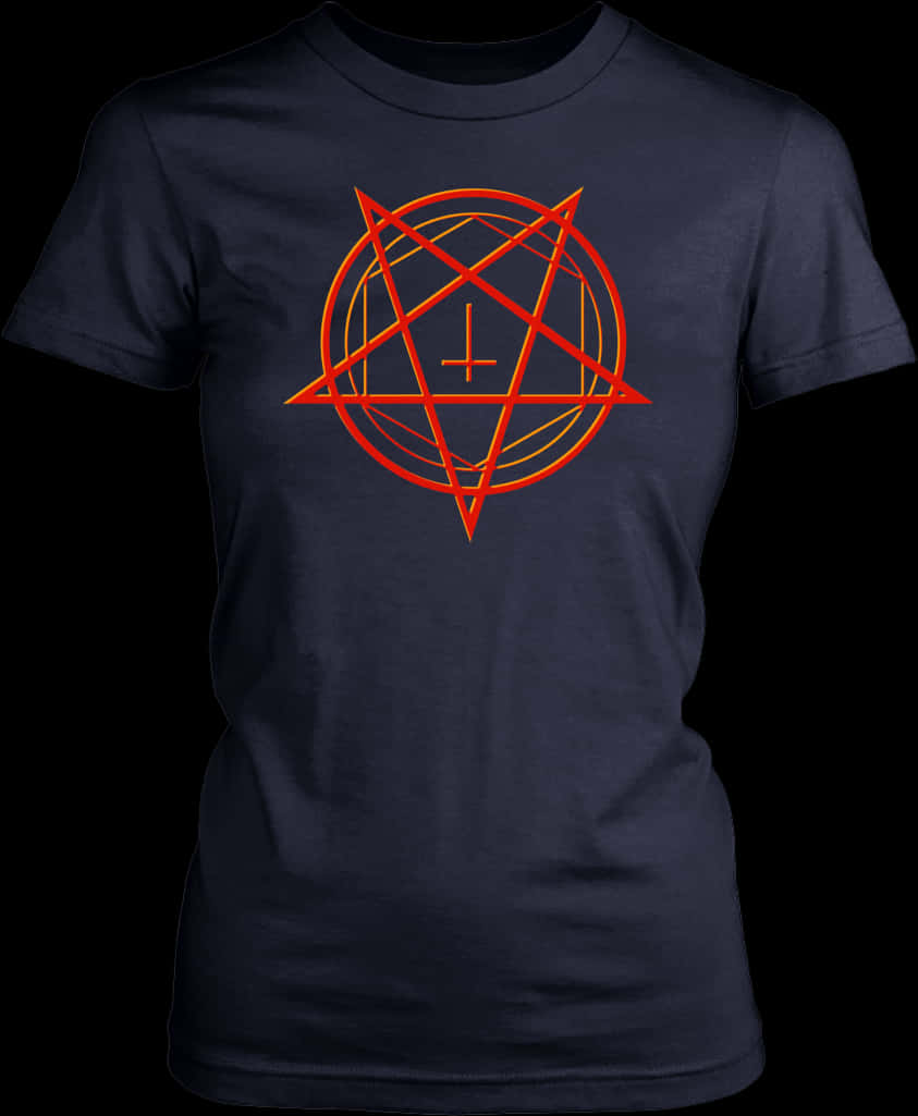 Pentagram Redon Black Tshirt Design PNG image