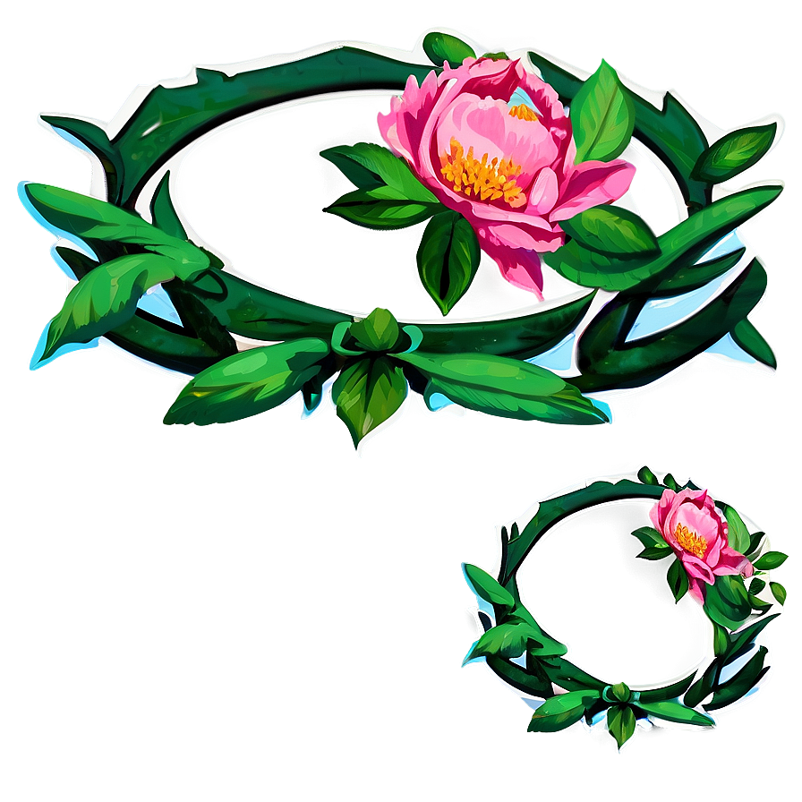 Peony And Greenery Wreath Png 05242024 PNG image