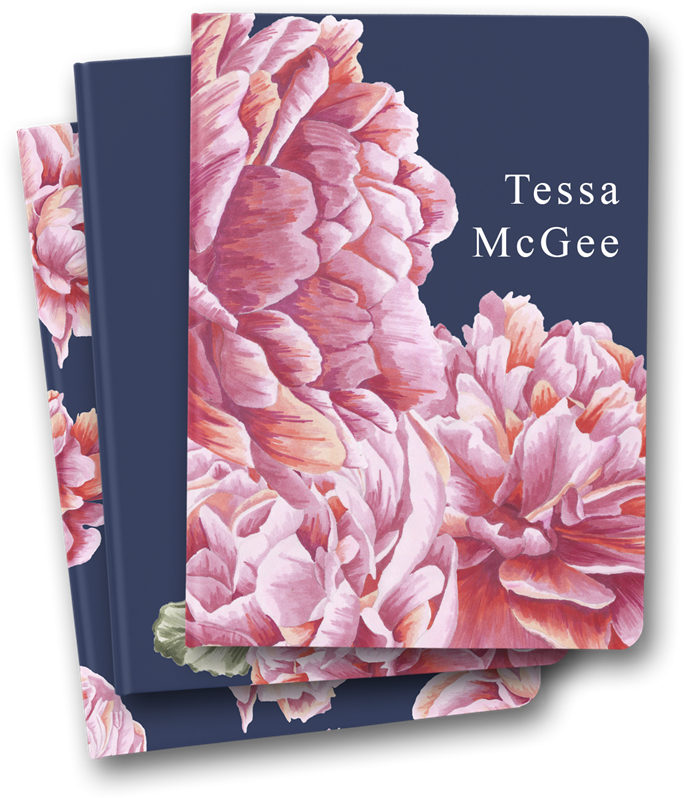 Peony Floral Notebook Cover PNG image