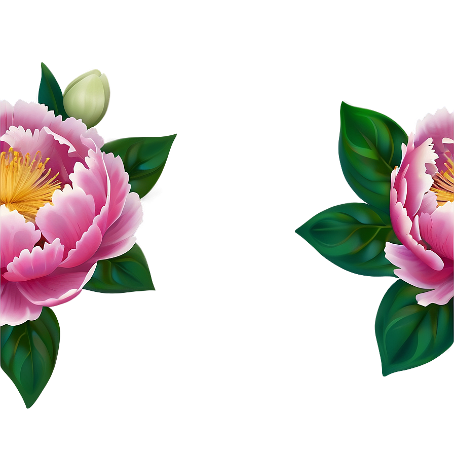 Peony Flower Border Png 05252024 PNG image