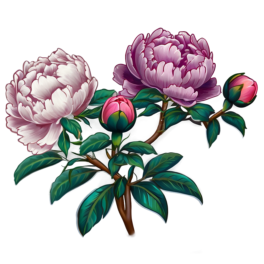 Peony Tattoo Png 80 PNG image