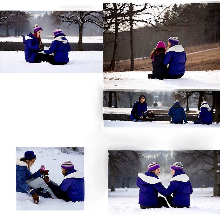 People Sitting In Snow Png 05252024 PNG image