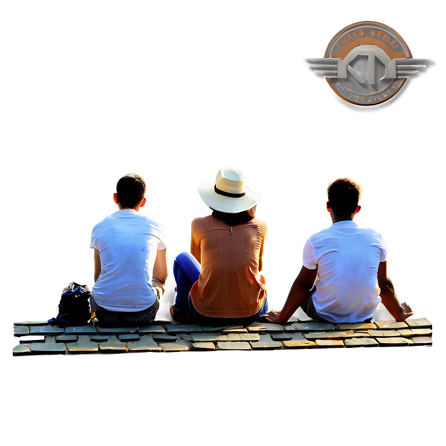 People Sitting On Roof Watching Sunset Png 36 PNG image